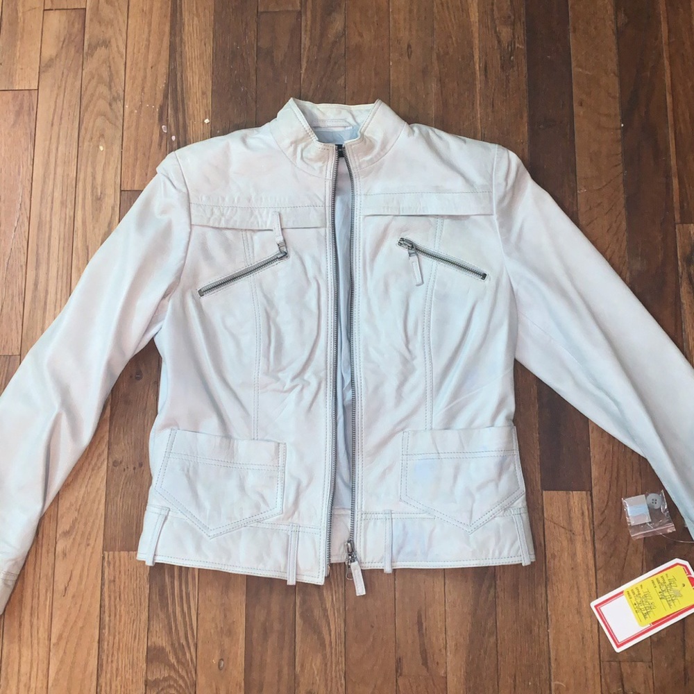 Javier Simorra Light Blue Leather Jacket